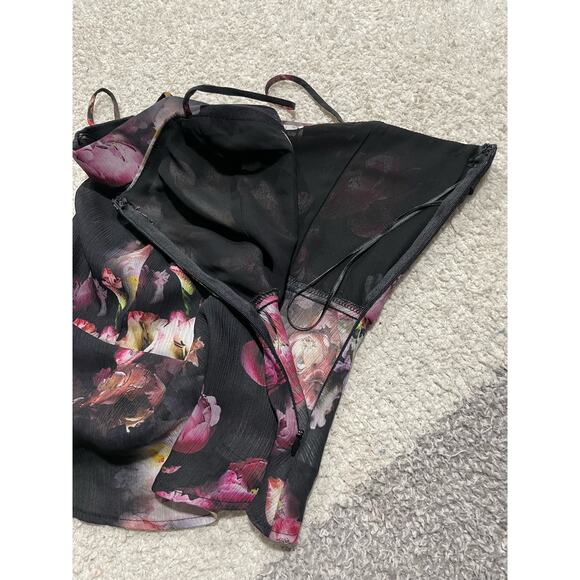 Willow & Clay Womens Small Floral Bustier Corset Style Tank Top Black USA Made - Picture 7 of 9